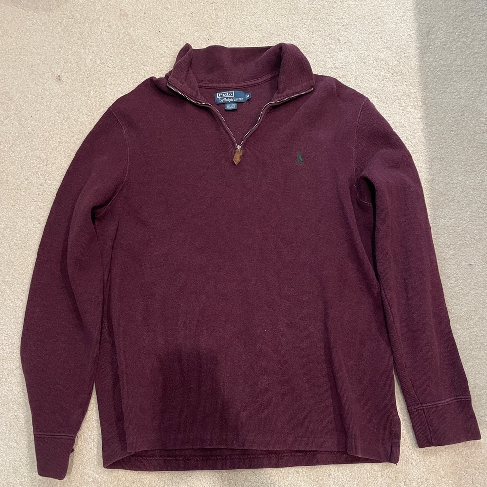 Polo by Ralph Lauren Burgundy Zip Up Sweater